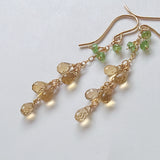 ビアクォーツとツァボライトのミモザピアス