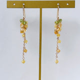 イエローオパールとシトリンとペリドットのミモザピアス