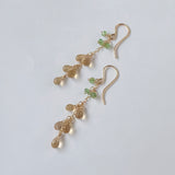 ビアクォーツとツァボライトのミモザピアス