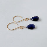 アイオライトの一粒ピアス　バルーンフック