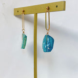 ローマングラスのオーバルリングピアス