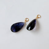 バフトップカットの大粒アイオライトの一石ピアスチャーム