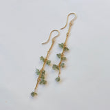 モルダバイトのバーチェーンピアス