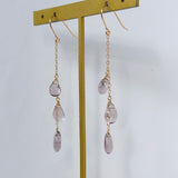 アフガニスタンフローライトのトリプルピアス　ピンク