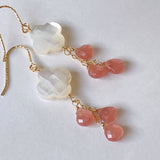 Peruvian rhodochrosite and mother-of-pearl earrings 