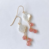 Peruvian rhodochrosite and mother-of-pearl earrings 