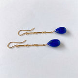 lapis lazuli bar chain earrings