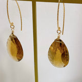 大粒ビアクォーツの一粒ピアス