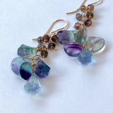 フローライトとアンダリュサイトのピアス