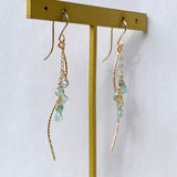 コロンビア産エメラルドのドロップカービングピアス