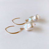 Oyster baroque pearl earrings