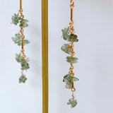 モルダバイトのバーチェーンピアス