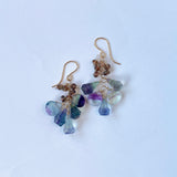 フローライトとアンダリュサイトのピアス