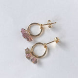 バイカラートルマリンのスタッドリングピアス