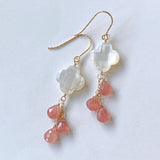 Peruvian rhodochrosite and mother-of-pearl earrings 