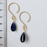 アイオライトの一粒ピアス　バルーンフック