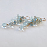 アクアマリンのふさふさピアス