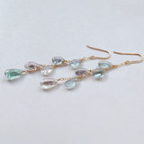 アフガニスタンフローライトの5連ピアス