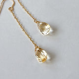 シトリンのシンプルピアス