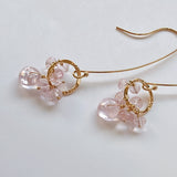 モルガナイトのリングピアス