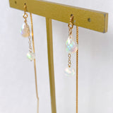 オパールのラウンド&ドロップアメリカンピアス