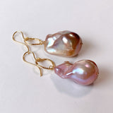 Oyster baroque pearl ring earrings