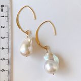 Oyster baroque pearl earrings