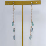 アフガニスタンフローライトのトリプルピアス　グリーン