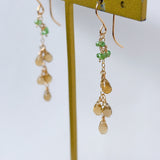 ビアクォーツとツァボライトのミモザピアス