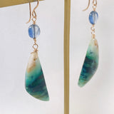 オパライズドウッドとカイヤナイトのピアス3-2