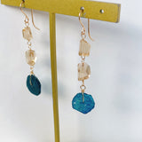 ローマングラスとトパーズピアス