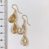 ゴールデンルチルクォーツのダブルピアス