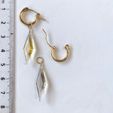 ロゼンジステップカットシトリンの一石ピアスチャーム