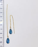 コンケーブカットロンドンブルートパーズの一粒アメリカンピアス