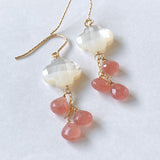 Peruvian rhodochrosite and mother-of-pearl earrings 