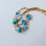 スリーピングビューティーターコイズの丸玉小9粒ネックレス