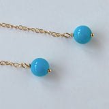 スリーピングビューティーターコイズの丸玉シンプルピアス