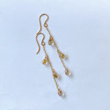 ルチルクォーツの3連ピアス