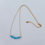 スリーピングビューティーターコイズの丸玉7粒ネックレス