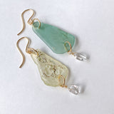 【saori様専用】ローマングラスとハーキマーのピアス