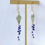 グリーンジャスパーとラピスラズリのピアス