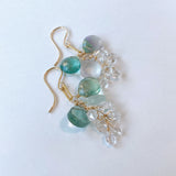 フローライトと両剣水晶のピアス