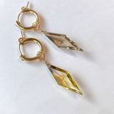 ロゼンジステップカットシトリンの一石ピアスチャーム