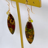 fruit jasper and sapphire earrings