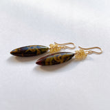 Fruit jasper and yellow aquamarine bouquet earrings