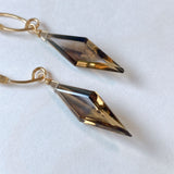 ロゼンジステップカットシトリンの一粒ピアスA