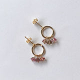 バイカラートルマリンのスタッドリングピアス