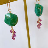 Russian Amazonite and Madagascar Sapphire Earrings Grape 