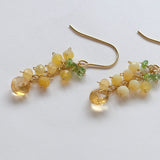 イエローオパールとシトリンとツァボライトのミニミモザピアス