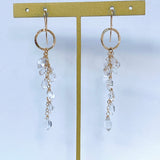 両剣水晶のリングロングピアス